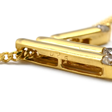 ノンブランド NON BRAND ダイヤ ペンダント イエローゴールド K18YG ダイヤモンド ネックレス Au750 18K 18金 5P 5石 5粒 ゴールドバー