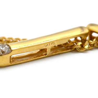 ノンブランド NON BRAND ダイヤ ペンダント イエローゴールド K18YG ダイヤモンド ネックレス Au750 18K 18金 5P 5石 5粒 ゴールドバー