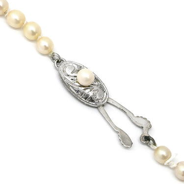 ノンブランド NON BRAND 3.7mm パール ペンダント パールホワイト パール シルバー ネックレス 真珠 アコヤ ホワイト 白 silver 47cm 一連 クラスプ オーバル型