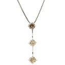 ノンブランド NON BRAND ブラウンダイヤモンド 1.00ct ペンダント プラチナシルバー Pt900 ダイヤモンド Pt850(チェーン) ネックレス 3連 ドロップ プラチナ ブリリアントカット 3石 3粒 ベネチアンチェーン