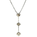 ノンブランド NON BRAND ブラウンダイヤモンド 1.00ct ペンダント プラチナシルバー Pt900 ダイヤモンド Pt850(チェーン) ネックレス 3連 ドロップ プラチナ ブリリアントカット 3石 3粒 ベネチアンチェーン