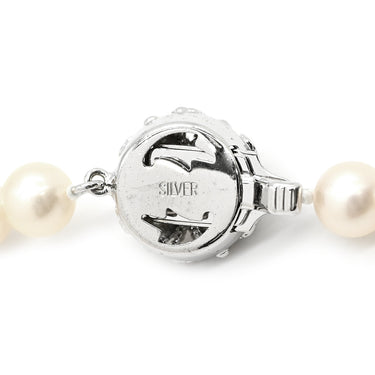 ノンブランド NON BRAND パール 7.0mm パールホワイト シルバー パール ネックレス あこや アコヤ 真珠 silver シルバー 1連 ラウンドシェイプ サイドノット