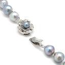 ノンブランド NON BRAND 8.5mm パール ペンダント グレー×シルバー パール シルバー ネックレス 真珠 アコヤ あこや シルバーグレイ 灰色 一連 アコヤ真珠 43.5cm オフラウンドシェイプ