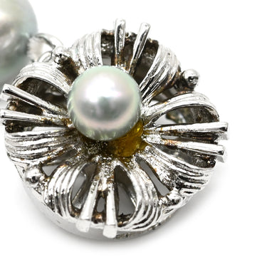 ノンブランド NON BRAND パール 8mm シルバーグレイ シルバー パール ネックレス あこや アコヤ 真珠 silver シルバー 1連 ラウンドシェイプ ワンノット