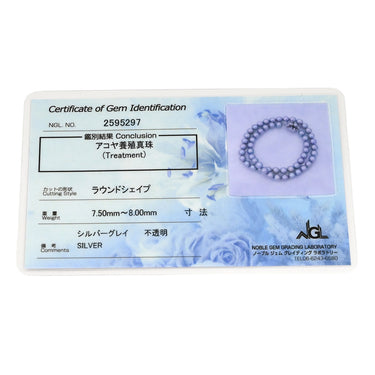 ノンブランド NON BRAND パール 8mm シルバーグレイ シルバー パール ネックレス あこや アコヤ 真珠 silver シルバー 1連 ラウンドシェイプ ワンノット