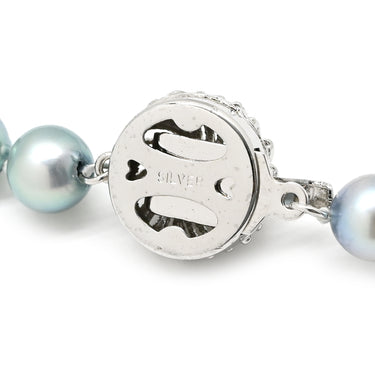 ノンブランド NON BRAND シルバーグレー シルバー パール ネックレス パール アコヤパール 真珠 あこやパール silver 1連 ラウンドシェイプ