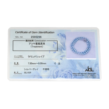 ノンブランド NON BRAND シルバーグレー シルバー パール ネックレス パール アコヤパール 真珠 あこやパール silver 1連 ラウンドシェイプ