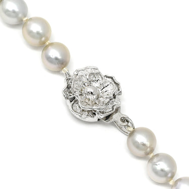 ノンブランド NON BRAND 7mm パール ペンダント グレー×シルバー パール シルバー ネックレス 真珠 アコヤ あこや シルバーグレイ 灰色 一連 アコヤ真珠 43.5cm ラウンドシェイプ