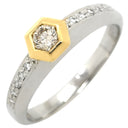 ノンブランド NON BRAND ダイヤモンド 0.28ct プラチナシルバーXイエローゴールド Pt900 K18YG ダイヤモンド リング 指輪 18K 750 YG プラチナ コンビ ダイア 18.5号