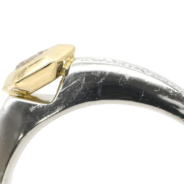 ノンブランド NON BRAND ダイヤモンド 0.28ct プラチナシルバーXイエローゴールド Pt900 K18YG ダイヤモンド リング 指輪 18K 750 YG プラチナ コンビ ダイア 18.5号