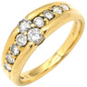 ノンブランド NON BRAND ダイヤ 0.71ct イエローゴールド K18YG ダイヤモンド リング 指輪 18K Au750 YG 一文字リング ホールマーク 14.5号