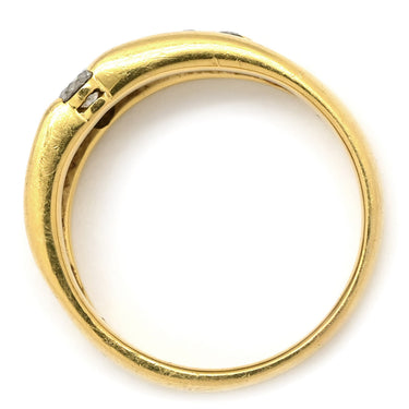 ノンブランド NON BRAND ダイヤ 0.71ct イエローゴールド K18YG ダイヤモンド リング 指輪 18K Au750 YG 一文字リング ホールマーク 14.5号