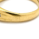 ノンブランド NON BRAND ダイヤ 0.71ct イエローゴールド K18YG ダイヤモンド リング 指輪 18K Au750 YG 一文字リング ホールマーク 14.5号