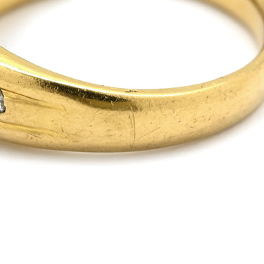 ノンブランド NON BRAND ダイヤ 0.71ct イエローゴールド K18YG ダイヤモンド リング 指輪 18K Au750 YG 一文字リング ホールマーク 14.5号