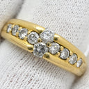 ノンブランド NON BRAND ダイヤ 0.71ct イエローゴールド K18YG ダイヤモンド リング 指輪 18K Au750 YG 一文字リング ホールマーク 14.5号