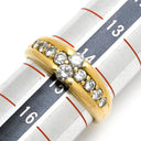 ノンブランド NON BRAND ダイヤ 0.71ct イエローゴールド K18YG ダイヤモンド リング 指輪 18K Au750 YG 一文字リング ホールマーク 14.5号