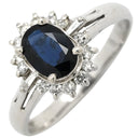 ノンブランド NON BRAND ブルーサファイア 0.81ct ダイヤモンド プラチナシルバー Pt850 サファイア ダイヤモンド リング 指輪 青 ブルー Pt850 オーバルミックスカット 1石 14号