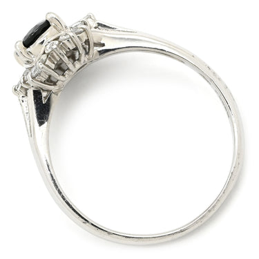 ノンブランド NON BRAND ブルーサファイア 0.81ct ダイヤモンド プラチナシルバー Pt850 サファイア ダイヤモンド リング 指輪 青 ブルー Pt850 オーバルミックスカット 1石 14号