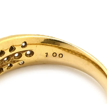 ノンブランド NON BRAND ダイヤモンド 1.00ct イエローゴールド K18YG ダイヤモンド リング 指輪 パヴェダイヤ 18K 750 YG 11号