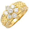 ノンブランド NON BRAND ダイヤモンド 1.00ct イエローゴールド K18YG ダイヤモンド リング 指輪 ブリリアントカット 18K 750 YG フラワーモチーフ 11号