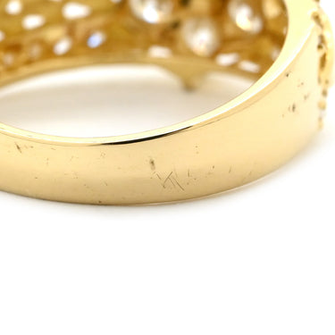 ノンブランド NON BRAND ダイヤモンド 1.00ct イエローゴールド K18YG ダイヤモンド リング 指輪 ブリリアントカット 18K 750 YG フラワーモチーフ 11号