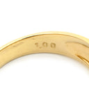 ノンブランド NON BRAND ダイヤモンド 1.00ct イエローゴールド K18YG ダイヤモンド リング 指輪 ブリリアントカット 18K 750 YG フラワーモチーフ 11号