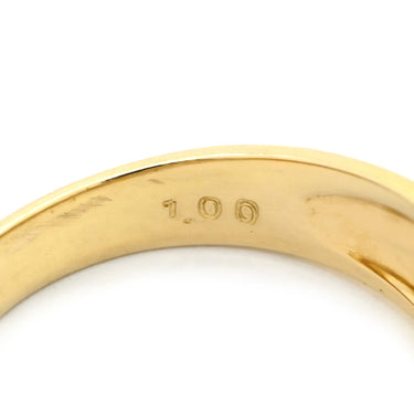 ノンブランド NON BRAND ダイヤモンド 1.00ct イエローゴールド K18YG ダイヤモンド リング 指輪 ブリリアントカット 18K 750 YG フラワーモチーフ 11号