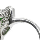ノンブランド NON BRAND ヒスイ 6.81ct ダイヤモンド プラチナシルバー Pt900 ヒスイ ダイヤモンド リング 指輪 緑 グリーン 翡翠 ひすい ジェダイト プラチナ900 テーパー 13号