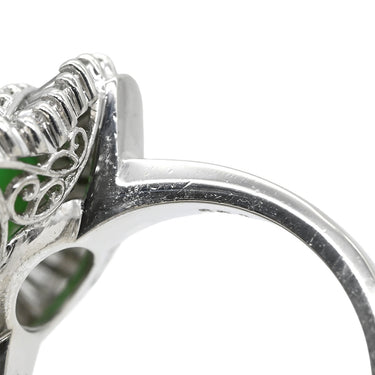 ノンブランド NON BRAND ヒスイ 6.81ct ダイヤモンド プラチナシルバー Pt900 ヒスイ ダイヤモンド リング 指輪 緑 グリーン 翡翠 ひすい ジェダイト プラチナ900 テーパー 13号