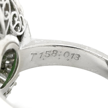 ノンブランド NON BRAND ヒスイ 6.81ct ダイヤモンド プラチナシルバー Pt900 ヒスイ ダイヤモンド リング 指輪 緑 グリーン 翡翠 ひすい ジェダイト プラチナ900 テーパー 13号