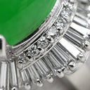 ノンブランド NON BRAND ヒスイ 6.81ct ダイヤモンド プラチナシルバー Pt900 ヒスイ ダイヤモンド リング 指輪 緑 グリーン 翡翠 ひすい ジェダイト プラチナ900 テーパー 13号