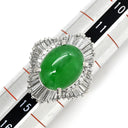 ノンブランド NON BRAND ヒスイ 6.81ct ダイヤモンド プラチナシルバー Pt900 ヒスイ ダイヤモンド リング 指輪 緑 グリーン 翡翠 ひすい ジェダイト プラチナ900 テーパー 13号