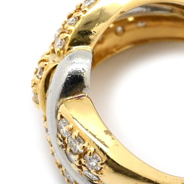 ノンブランド NON BRAND ダイヤモンド 1.01ct イエローゴールドXプラチナシルバー K18YG Pt850 ダイヤモンド リング 指輪 パヴェダイヤ 18K 750 YG プラチナ コンビ ダイア 10.5号