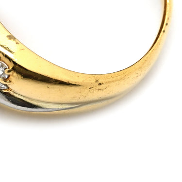 ノンブランド NON BRAND ダイヤモンド 1.01ct イエローゴールドXプラチナシルバー K18YG Pt850 ダイヤモンド リング 指輪 パヴェダイヤ 18K 750 YG プラチナ コンビ ダイア 10.5号