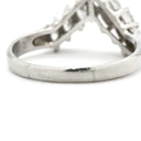 ノンブランド NON BRAND ダイヤ 0.80ct プラチナシルバー Pt900 ダイヤモンド リング 指輪 Pt900 プラチナ 7P 7石 7粒 パヴェ メレ V字デザイン Vライン マーキスカット 14号