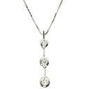 ノンブランド NON BRAND ダイヤモンド 0.30ct ペンダント ホワイトゴールド K14WG ダイヤモンド ネックレス 3連 ドロップ 585 14K WG ブリリアントカット 3石 3粒 ベネチアンチェーン
