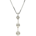 ノンブランド NON BRAND ダイヤモンド 0.30ct ペンダント ホワイトゴールド K14WG ダイヤモンド ネックレス 3連 ドロップ 585 14K WG ブリリアントカット 3石 3粒 ベネチアンチェーン
