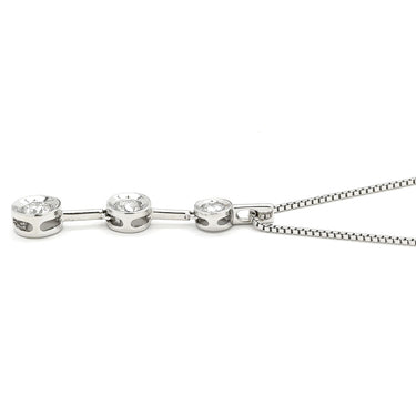 ノンブランド NON BRAND ダイヤモンド 0.30ct ペンダント ホワイトゴールド K14WG ダイヤモンド ネックレス 3連 ドロップ 585 14K WG ブリリアントカット 3石 3粒 ベネチアンチェーン