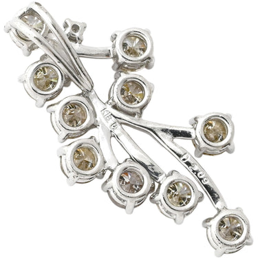 ノンブランド NON BRAND ダイヤ ネックレストップ ホワイトゴールド K18WG ダイヤモンド ペンダントトップ Au750 18K 18金 ブラウン フィヤージュ アンティークジュエリー