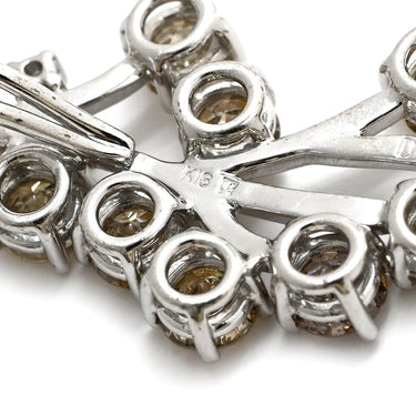 ノンブランド NON BRAND ダイヤ ネックレストップ ホワイトゴールド K18WG ダイヤモンド ペンダントトップ Au750 18K 18金 ブラウン フィヤージュ アンティークジュエリー