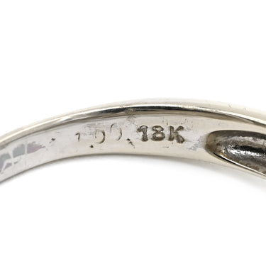 ノンブランド NON BRAND ダイヤ 1.0ct ホワイトゴールド K18WG ダイヤモンド リング 指輪 K18WG Au750 18K 18金 バイパスデザイン テーパーバゲットカット 14号