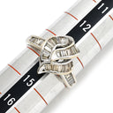 ノンブランド NON BRAND ダイヤ 1.0ct ホワイトゴールド K18WG ダイヤモンド リング 指輪 K18WG Au750 18K 18金 バイパスデザイン テーパーバゲットカット 14号