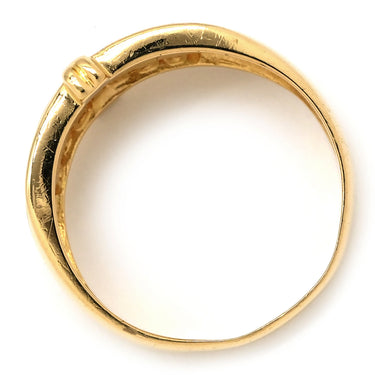 ノンブランド NON BRAND 3列 3ライン ダイヤ 0.50ct イエローゴールド K18YG ダイヤモンド リング 指輪 18K Au750 YG デザインリング 12号