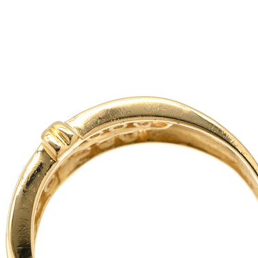 ノンブランド NON BRAND 3列 3ライン ダイヤ 0.50ct イエローゴールド K18YG ダイヤモンド リング 指輪 18K Au750 YG デザインリング 12号