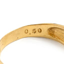 ノンブランド NON BRAND 3列 3ライン ダイヤ 0.50ct イエローゴールド K18YG ダイヤモンド リング 指輪 18K Au750 YG デザインリング 12号
