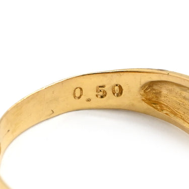 ノンブランド NON BRAND 3列 3ライン ダイヤ 0.50ct イエローゴールド K18YG ダイヤモンド リング 指輪 18K Au750 YG デザインリング 12号