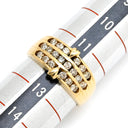 ノンブランド NON BRAND 3列 3ライン ダイヤ 0.50ct イエローゴールド K18YG ダイヤモンド リング 指輪 18K Au750 YG デザインリング 12号