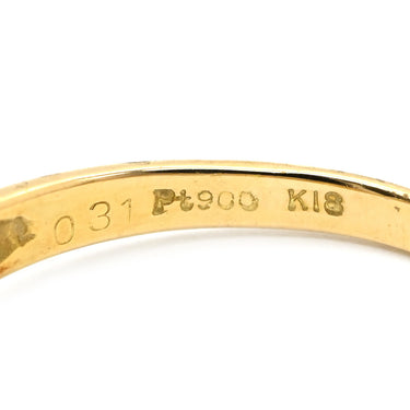 ノンブランド NON BRAND ダイヤ リング イエローゴールド×プラチナシルバー K18YG ダイヤモンド Pt900 リング 指輪 18K 750 YG PT900 ダイヤモンド 8粒 8P 8石 バイパスリング 11号