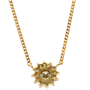 ノンブランド NON BRAND ダイヤモンド 0.22ct ペンダント イエローゴールド K18YG ダイヤモンド ネックレス 750 18K ブリリアントカット 花 フラワーモチーフ