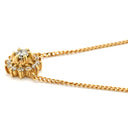 ノンブランド NON BRAND ダイヤモンド 0.22ct ペンダント イエローゴールド K18YG ダイヤモンド ネックレス 750 18K ブリリアントカット 花 フラワーモチーフ